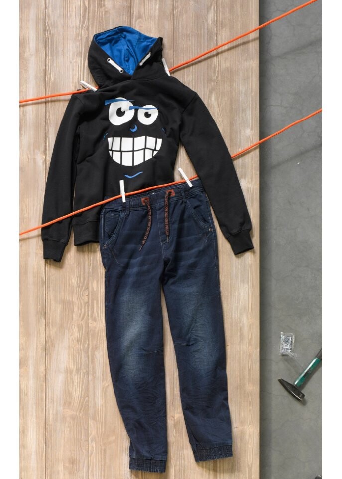Спортивные джинсы для мальчиков стандартный крой John Baner Jeanswear, оранжевый — фото 2