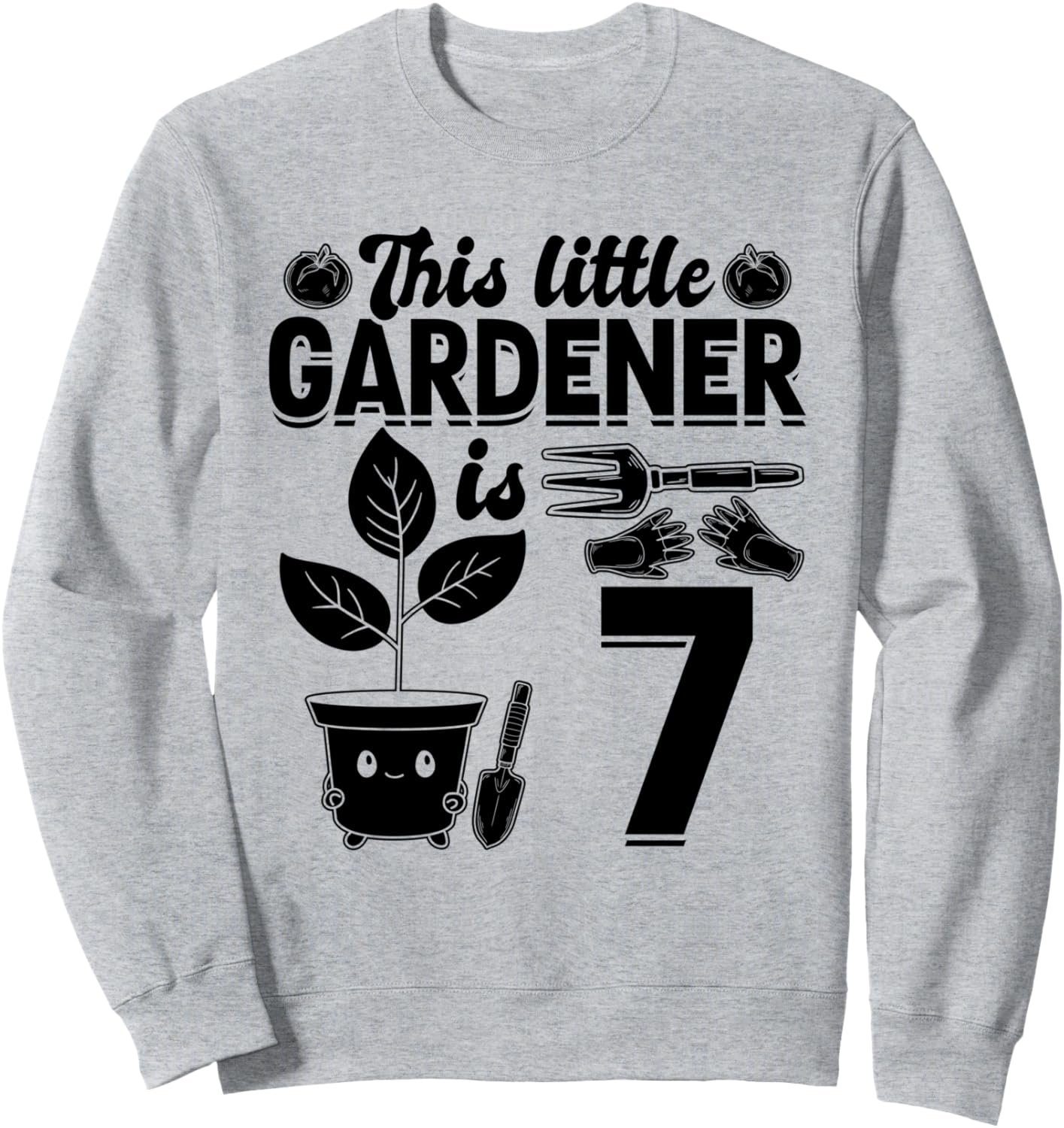 

Этому маленькому садовнику 7 лет - Детская толстовка Садовод-любитель Hobby Gardener Birthday Party, серый