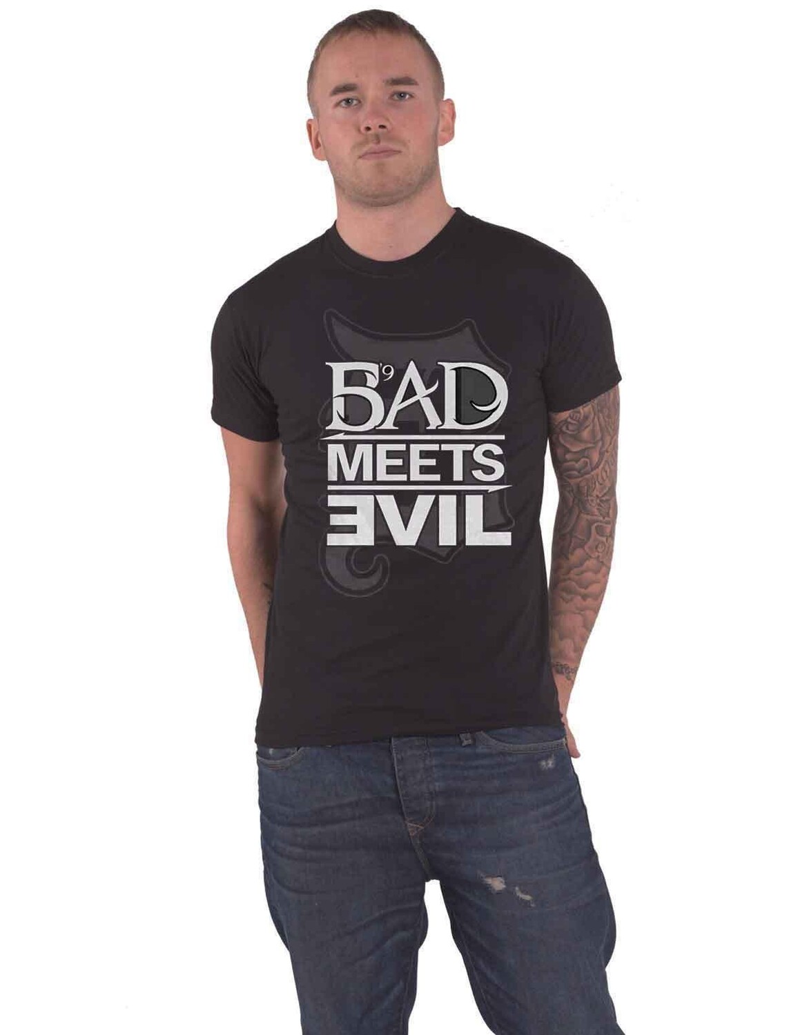 

Футболка с текстовым логотипом Bad Meets Evil Eminem, черный
