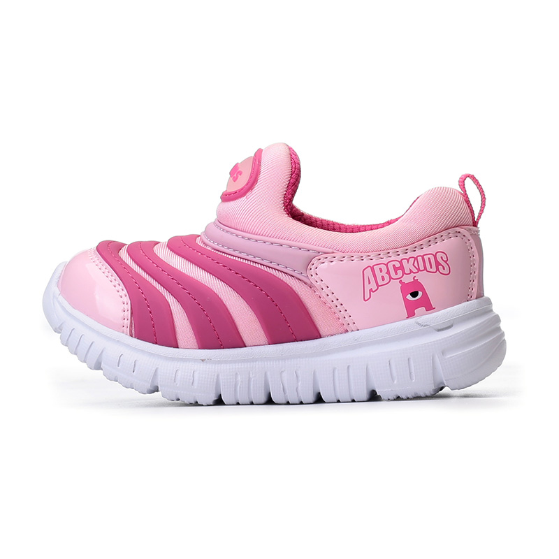 

Нескользящие противоударные дышащие низкие детские повседневные кроссовки для детей 3-7 лет ABC KIDS, розовый/персиковый