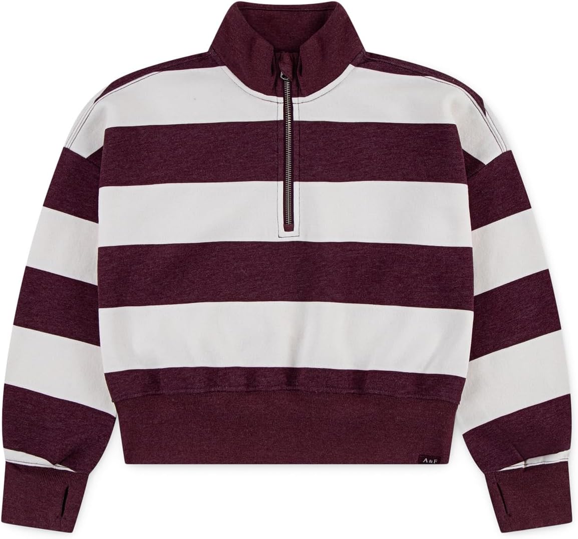 

Пуловер abercrombie kids Quarter Zip Preppy Pullover, цвет Fig