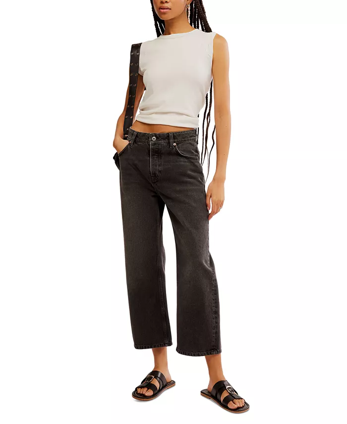 

Женские джинсы Deep Trance Dropped Barrel Free People, черный