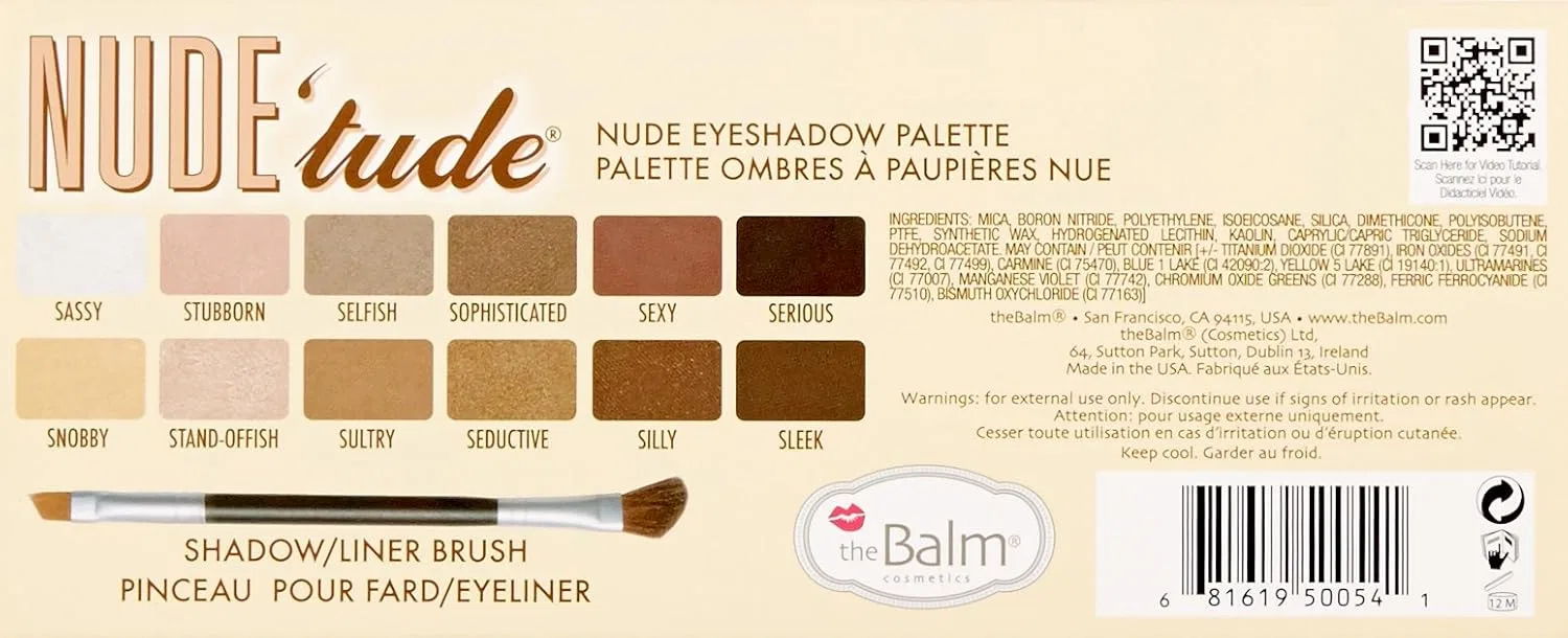 Тени для век The Balm Nude Tude Eyeshadow Palette 11.08g Multicolor — фото 3