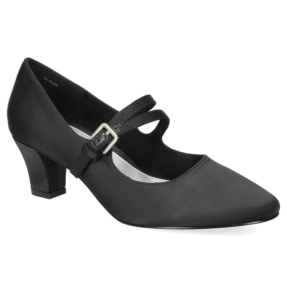 Женские асимметричные туфли Meryl by Easy Street Mary Jane, цвет Black Satin