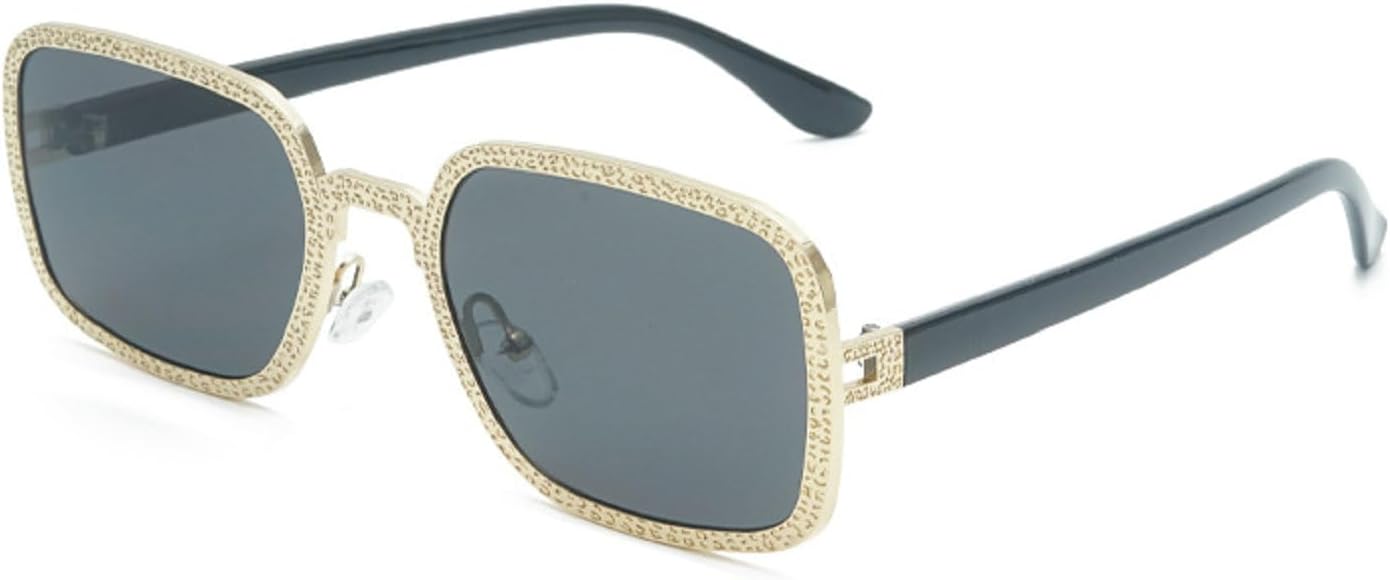 

Солнцезащитные очки в стиле ретро, ​​маленькие квадратные, для женщин и мужчин, винтажная прямоугольная оправа с заклепками, модные солнцезащитные очки с защитой от УФ-излучения UV400 Melrose, Gold Black