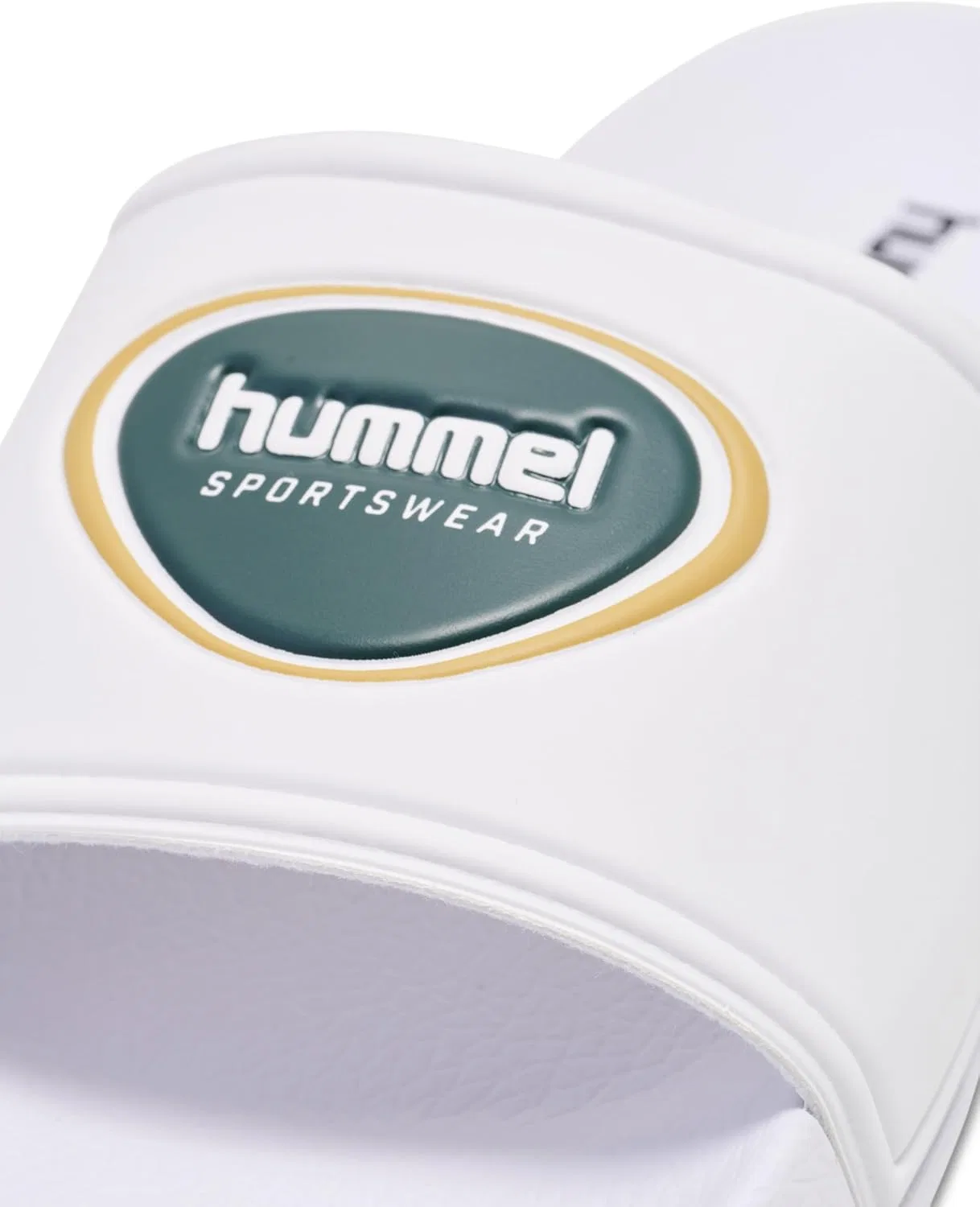 Сандалии Hummel Unisex Pool Slide BadgeSlide, белый/зеленый — фото 4