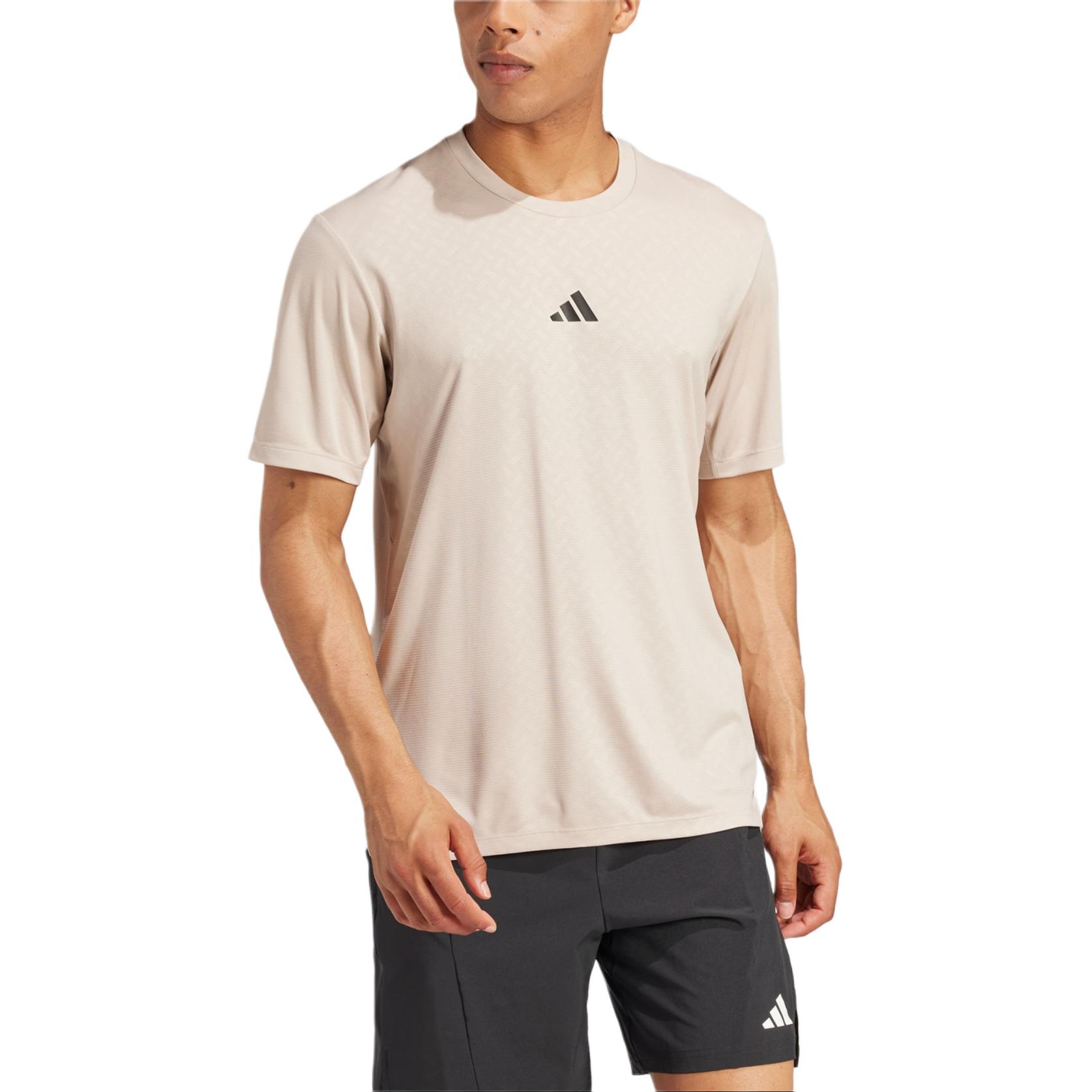 Футболка мужская светло-коричневая Adidas — фото 3