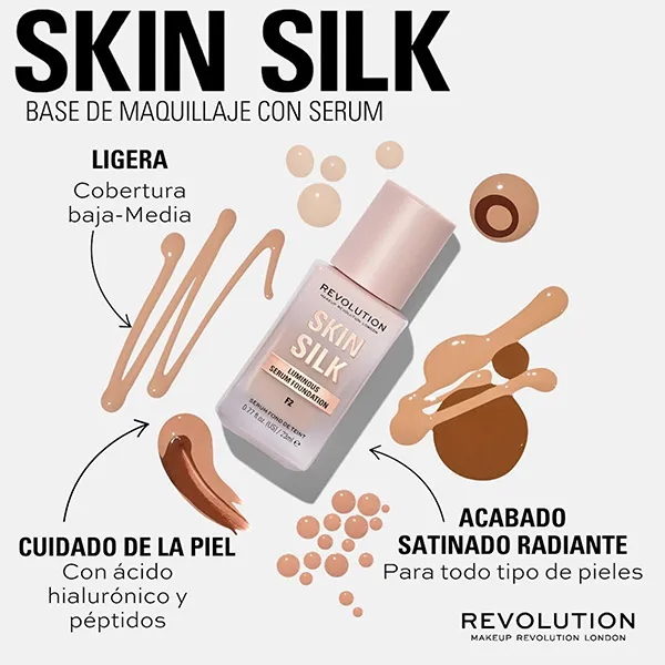 Составляют основу Skin Silk Luminous Serum Foundation Revolution, F4 — фото 4