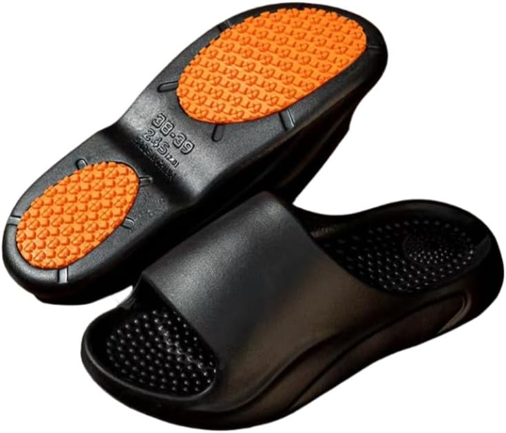 

Домашние и туалетные тапочки DMMWCX с противоскользящей подошвой для женщин, плоский каблук, массажная мягкая подошва, пляжные шлепанцы, черный