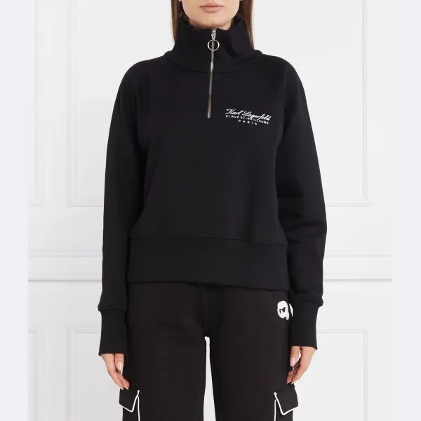 

Толстовка стандартного кроя с полумолнией Karl Signature Karl Lagerfeld, черный