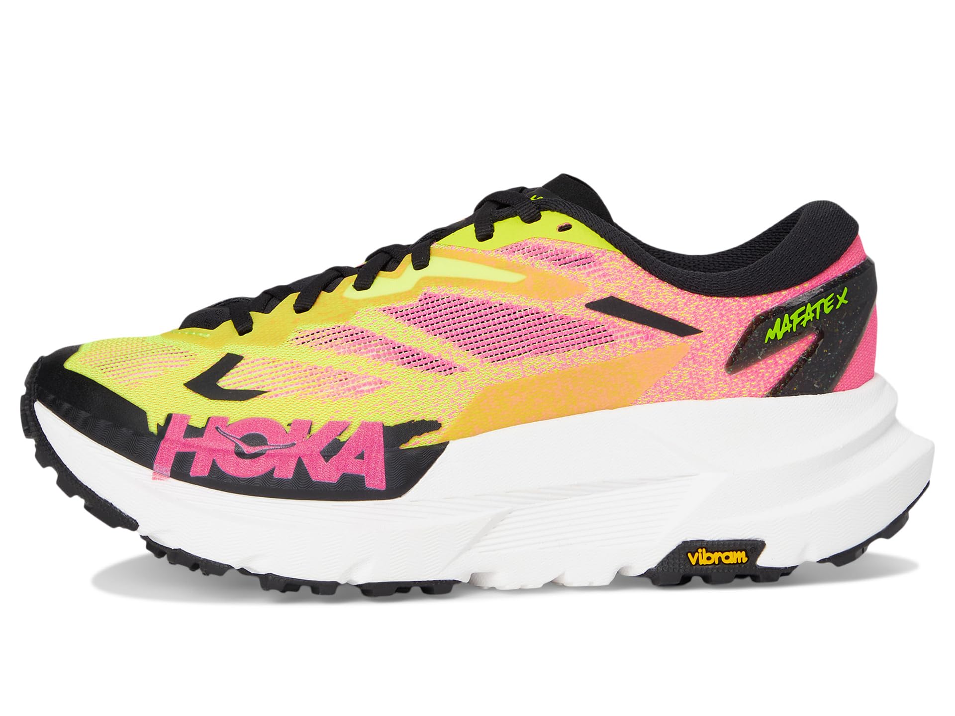 Кроссовки Hoka Mafate X, цвет Neon Hoka Citrus/Neon Rose — фото 4