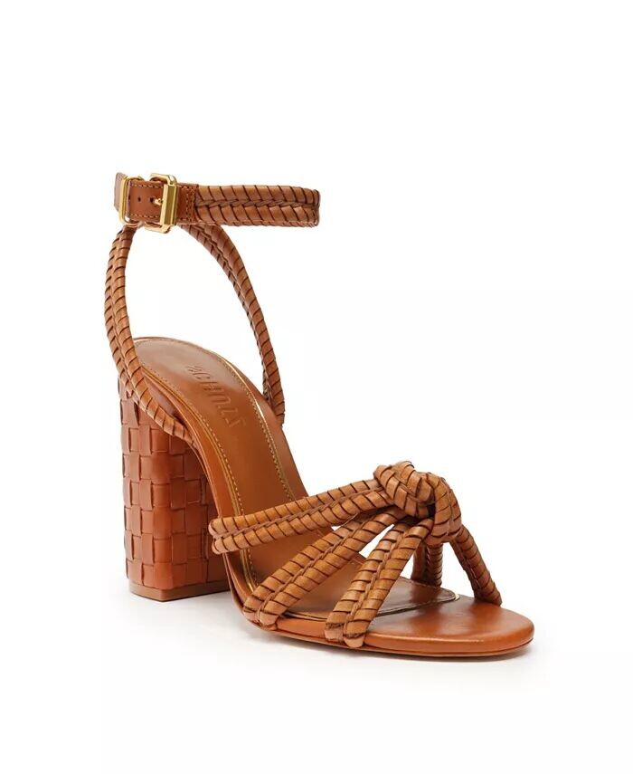 Женские сандалии Kareena Woven Block Heel Schutz, коричневый