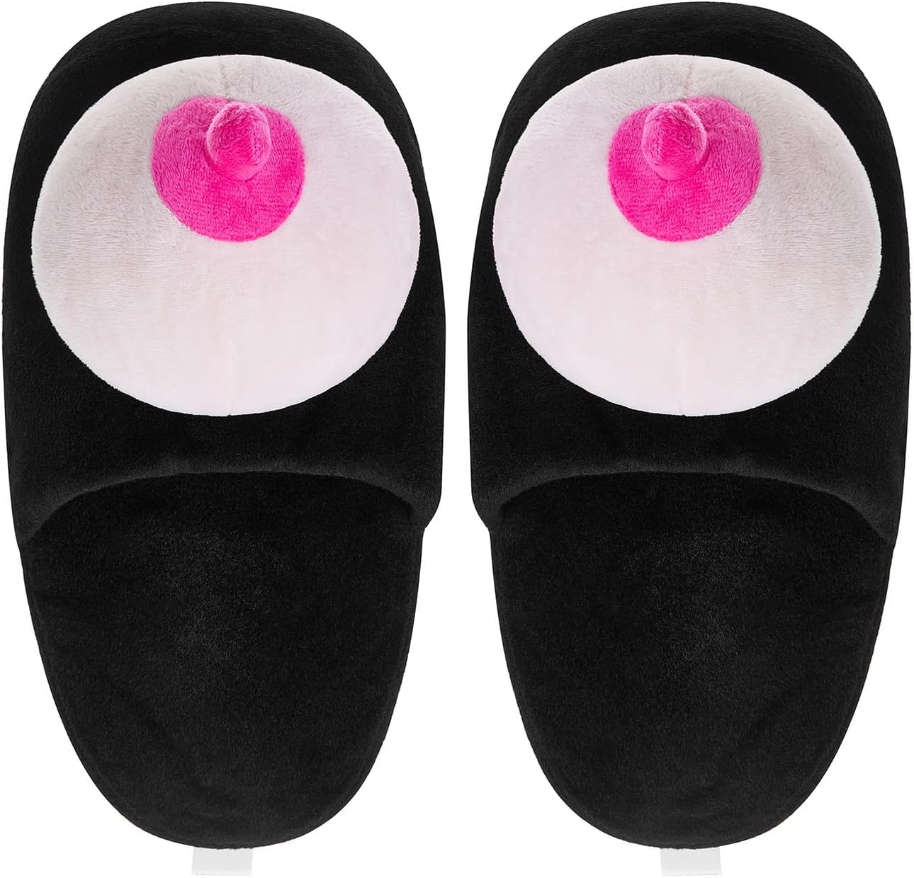 

Karwuiio Унисекс Взрослые Забавные Тапочки Новинка Шутливый Подарок Сексуальные Домашние Балетки Нескользящие Зимние Меховые Тапочки для Женщин и Мужчин, черный/розовый
