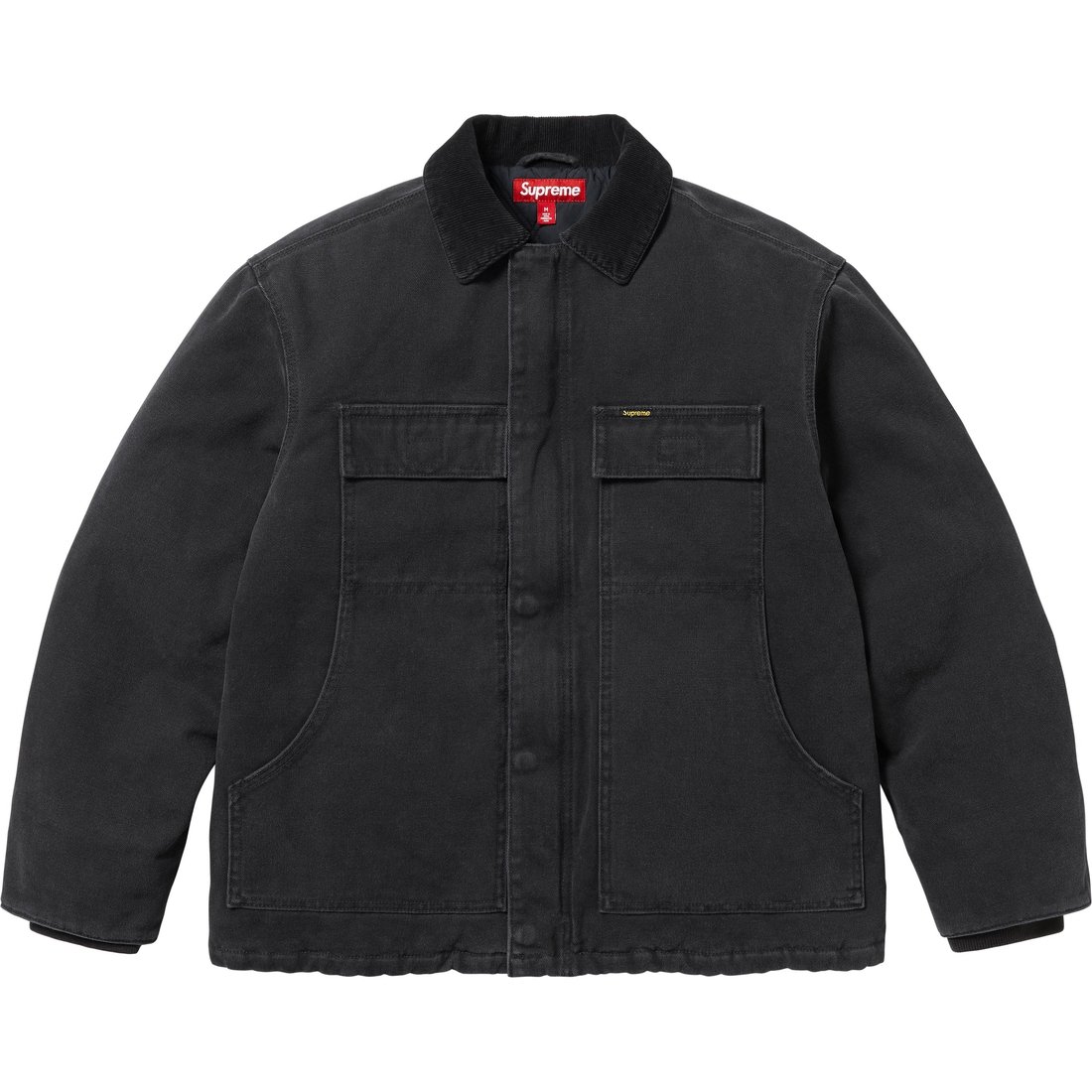 Supreme Старинная английская рабочая куртка из холста, Black — фото 3
