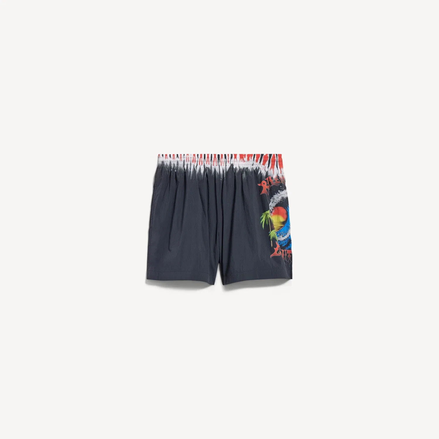 Мужские пляжные шорты Extreme Tie Dye черного цвета BALENCIAGA, черный