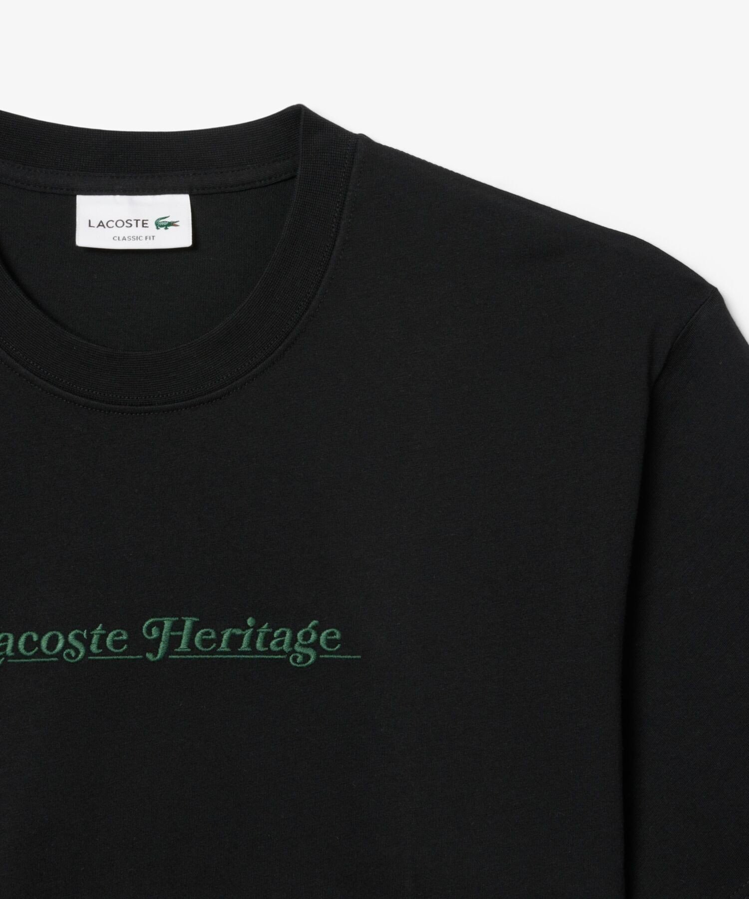 Футболка с вышитым логотипом Heritage LACOSTE, Black — фото 4