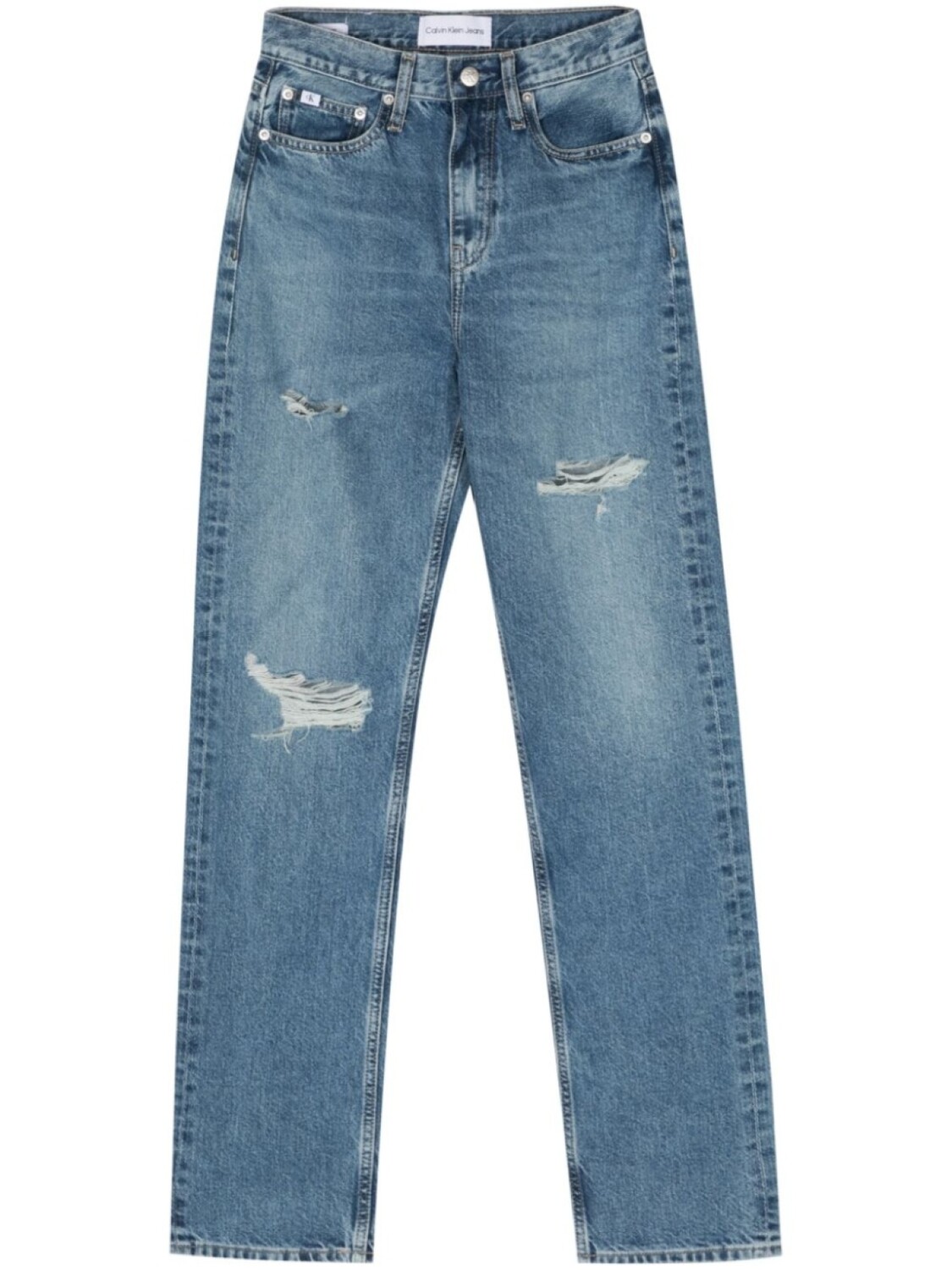 

Прямые джинсы с завышенной талией Calvin Klein Jeans, синий
