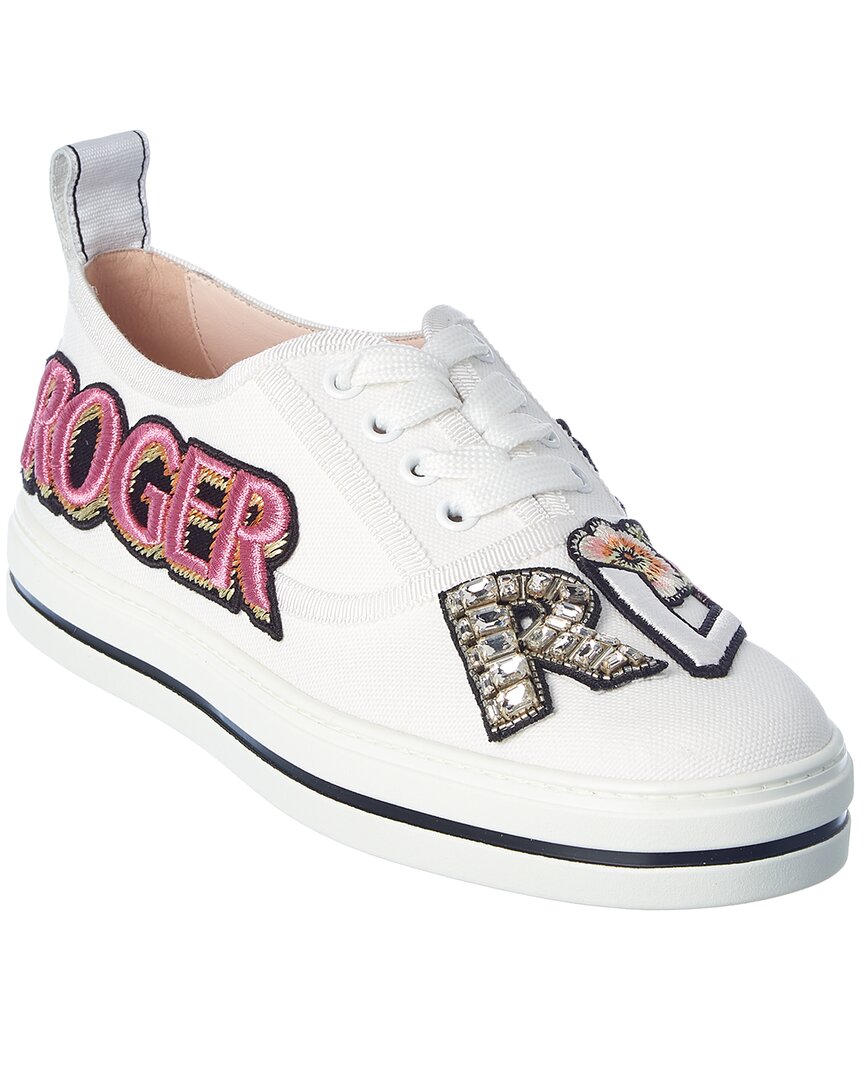 Кроссовки из парусины с нашивкой Roger Vivier Call Me Vivier