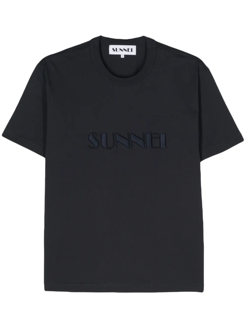 

Футболка из органического хлопка с вышитым логотипом Sunnei, синий
