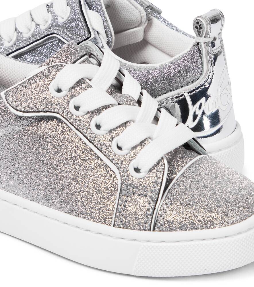 Кроссовки Funnyto из блестящей кожи Christian Louboutin, серебряный — фото 4