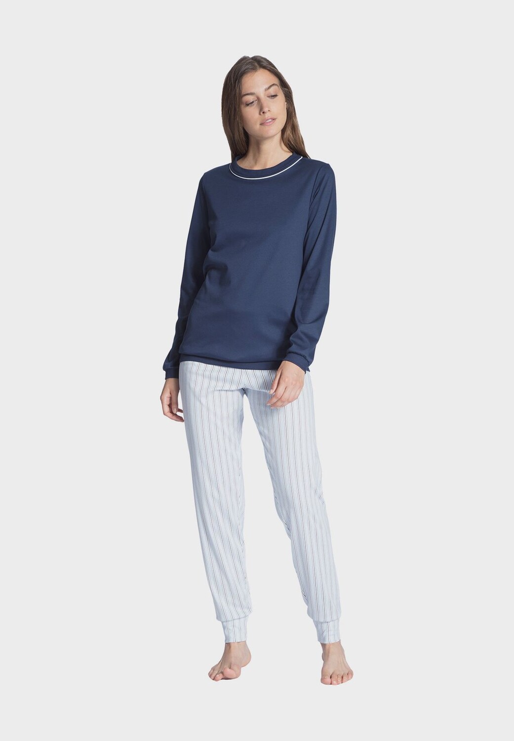 

Женская пижама в полоску Sweet Dreams с круглым вырезом CALIDA, цвет Hellblau Marine