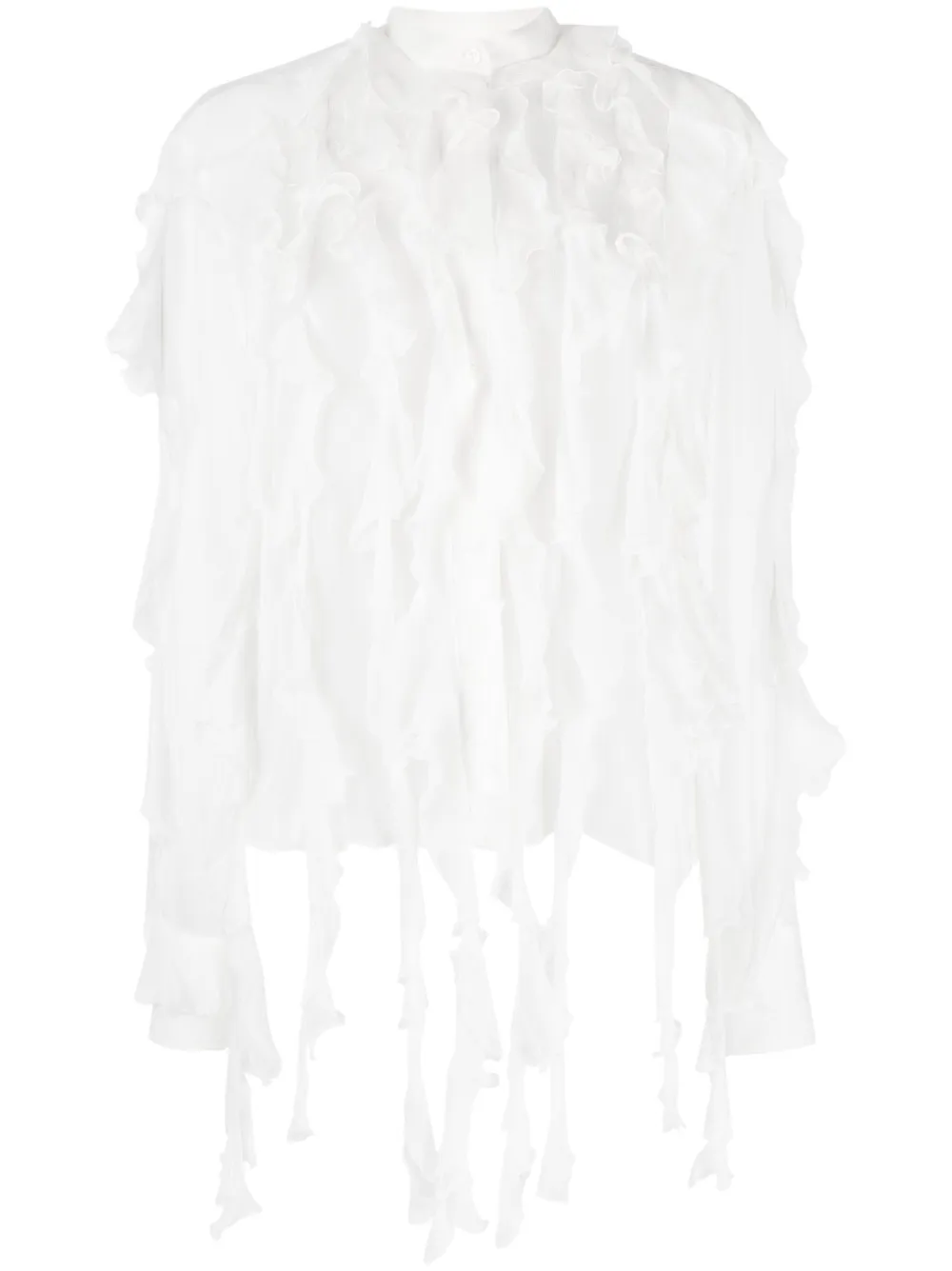 

Шелковая рубашка с оборками Ermanno Scervino, белый