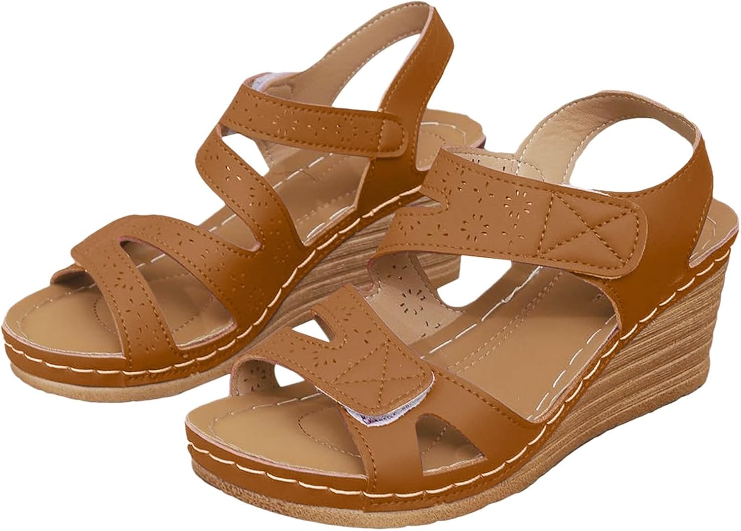 

Босоножки на танкетке для женщин с поддержкой свода стопы, ортопедические босоножки при бурсите, с открытым носком, на щиколотке, для прогулок, повседневные слипоны, летние босоножки на платформе Toumov, хаки