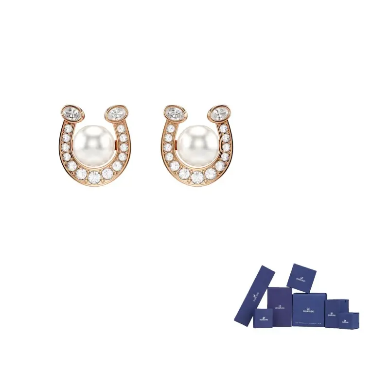 

Swarovski Серьги Symbolica с синтетическим кубическим цирконием, унисекс, розовое золото/белый цвет
