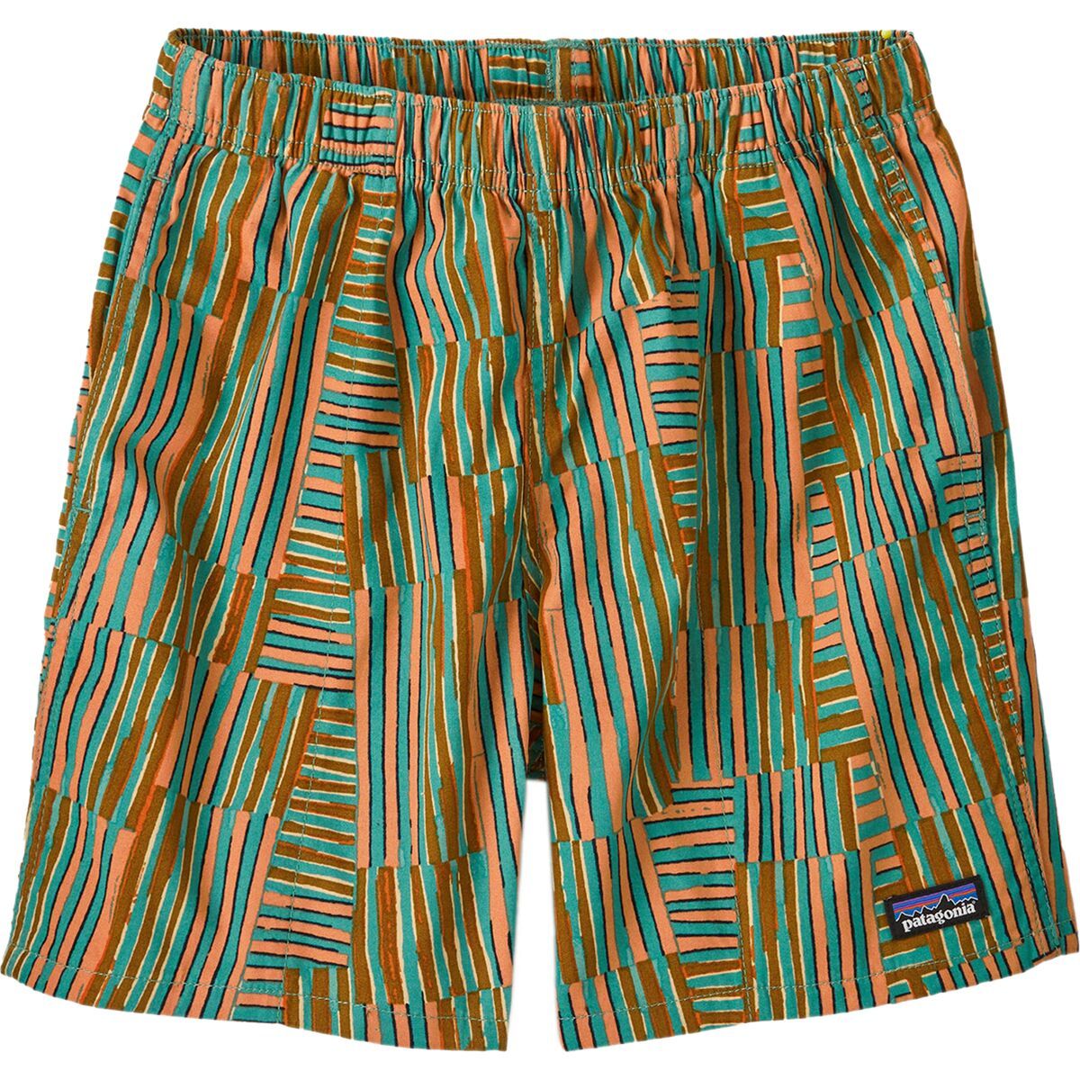 

Фанхоггеры шорты - детские Patagonia, цвет quilty fitz: heartleaf green