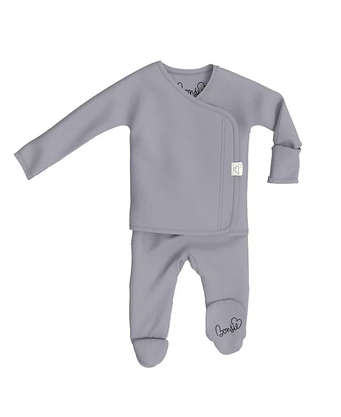 Baby Bonsie Skin to Skin для мальчиков, комбинезон Bonsie Baby, серый — фото 2