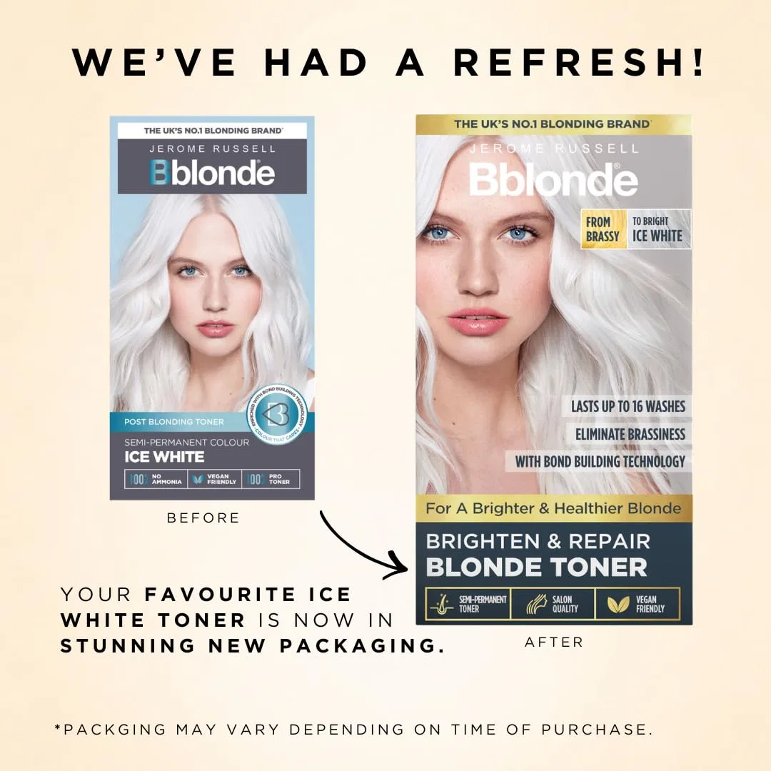 Полуперманентный тонер для волос «Bblone Ice White» от Jerome Russell Jerome Russell, Ice Blonde — фото 3