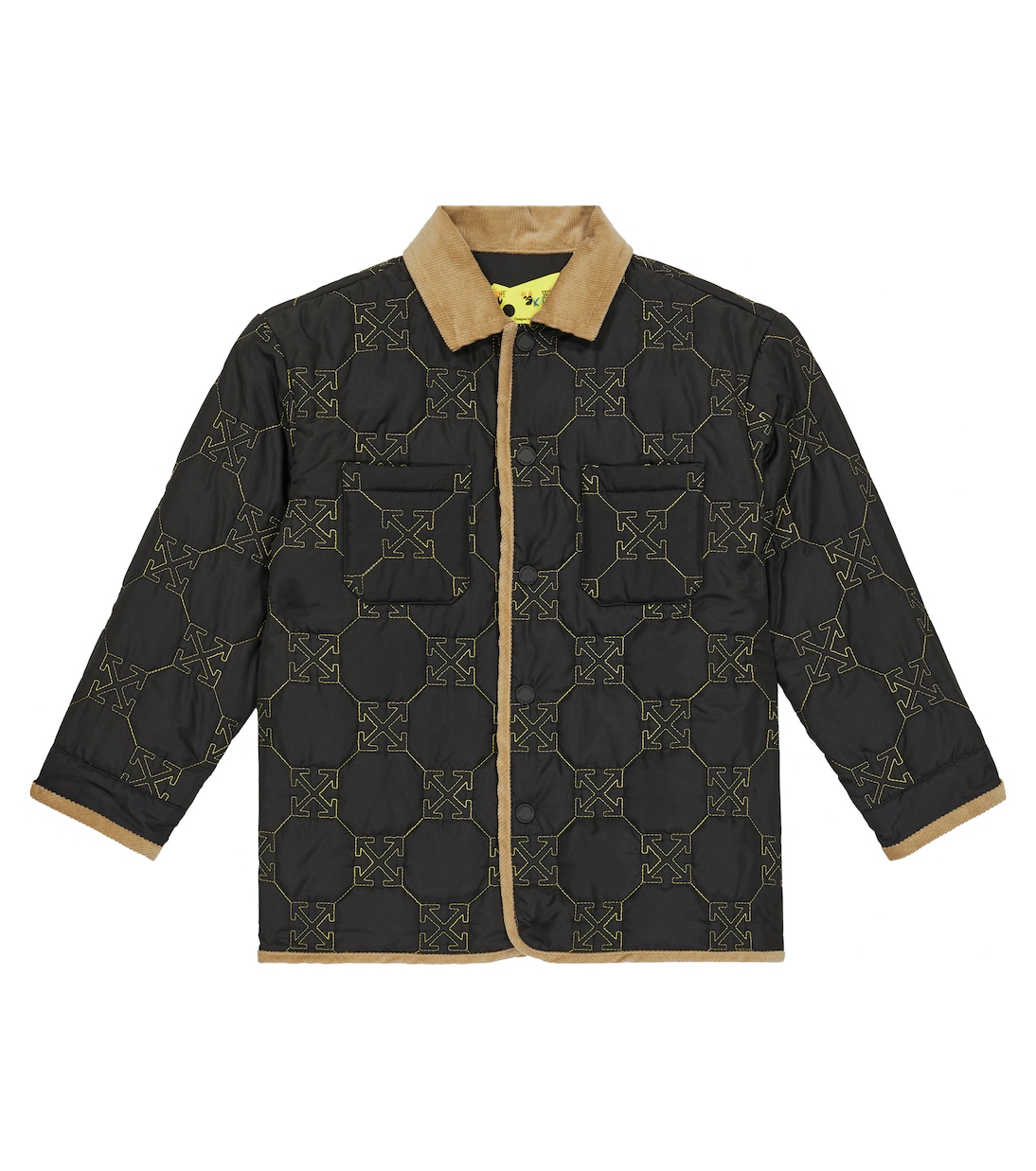 

Стеганая куртка с логотипом Off-White Kids, Black Yellow