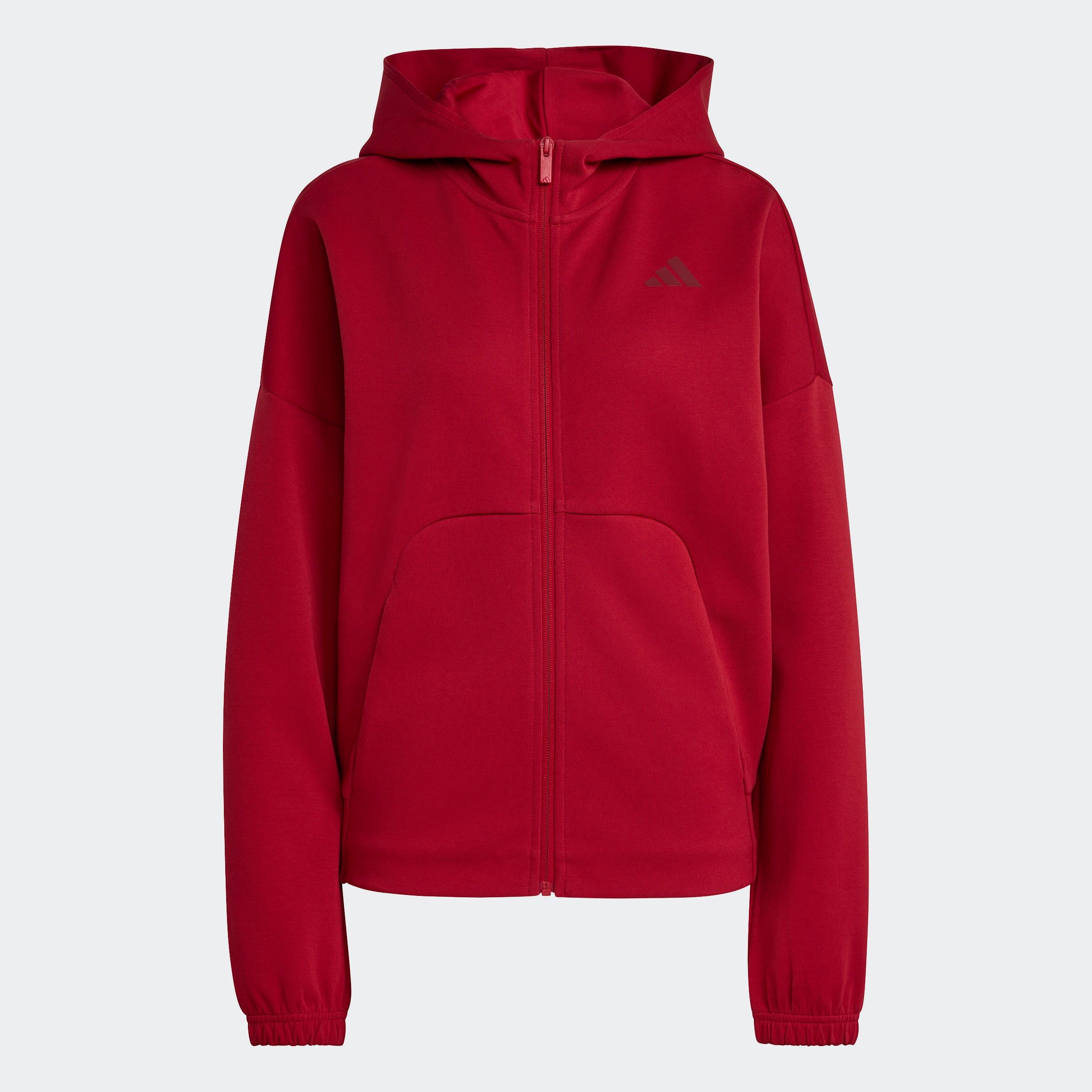 Adidas Sportswear Атлетическая худи на молнии в красном цвете — фото 2