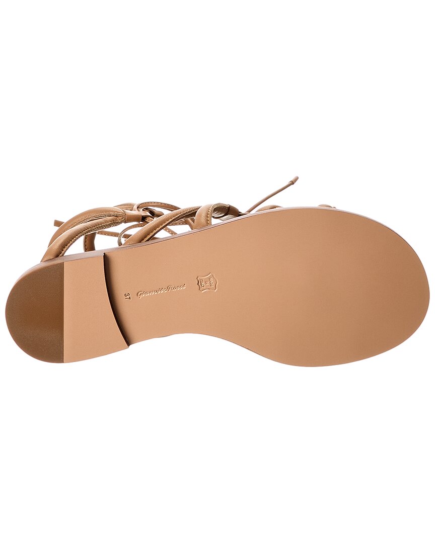 Gianvito Rossi Vesta Leather Sandal, коричневый — фото 4