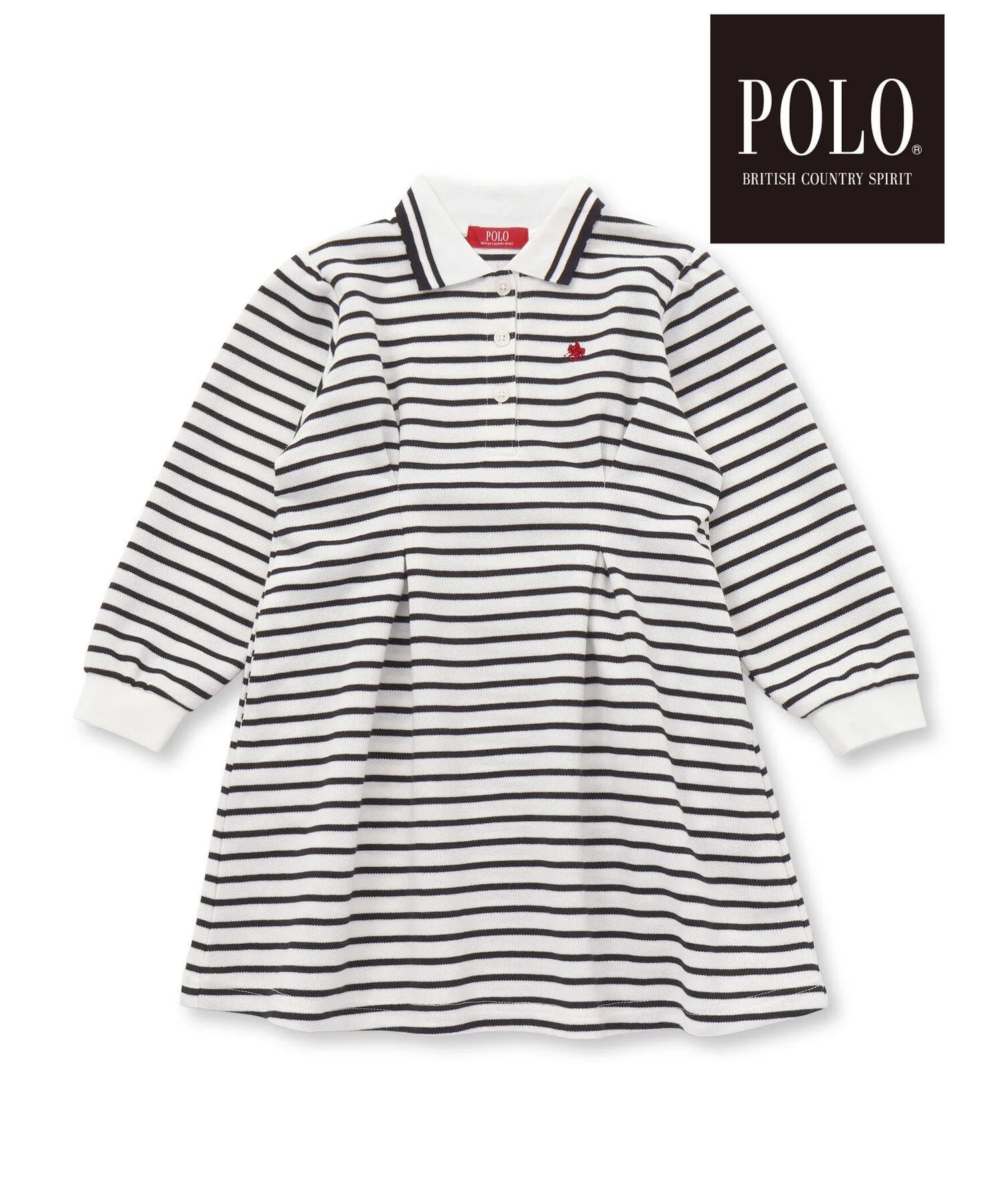 Платье-поло POLO BCS*SLAP SLIP из коллекции, сочетающееся с платьем-поло в полоску с воротником (80-130 см), Black
