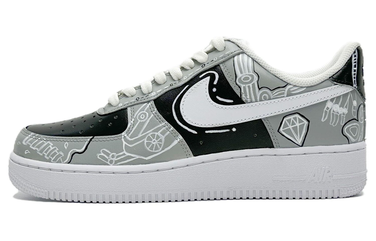 

Кроссовки Nike Air Force 1 Skateboarding Shoes Men Low-top White/gray, светло-серый