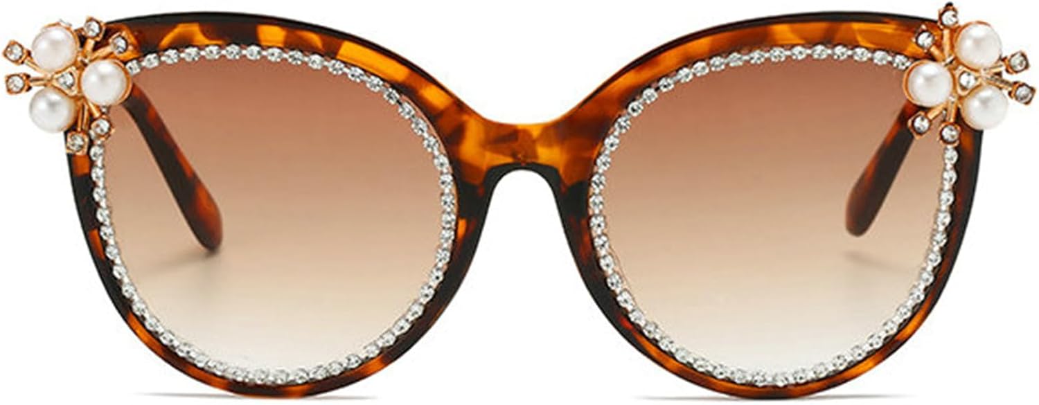 

Солнцезащитные очки Willochra «Кошачий глаз» с блестящими кристаллами, градиентные солнцезащитные очки, женские солнцезащитные очки для вечеринок со стразами, защита UV400, Leopard