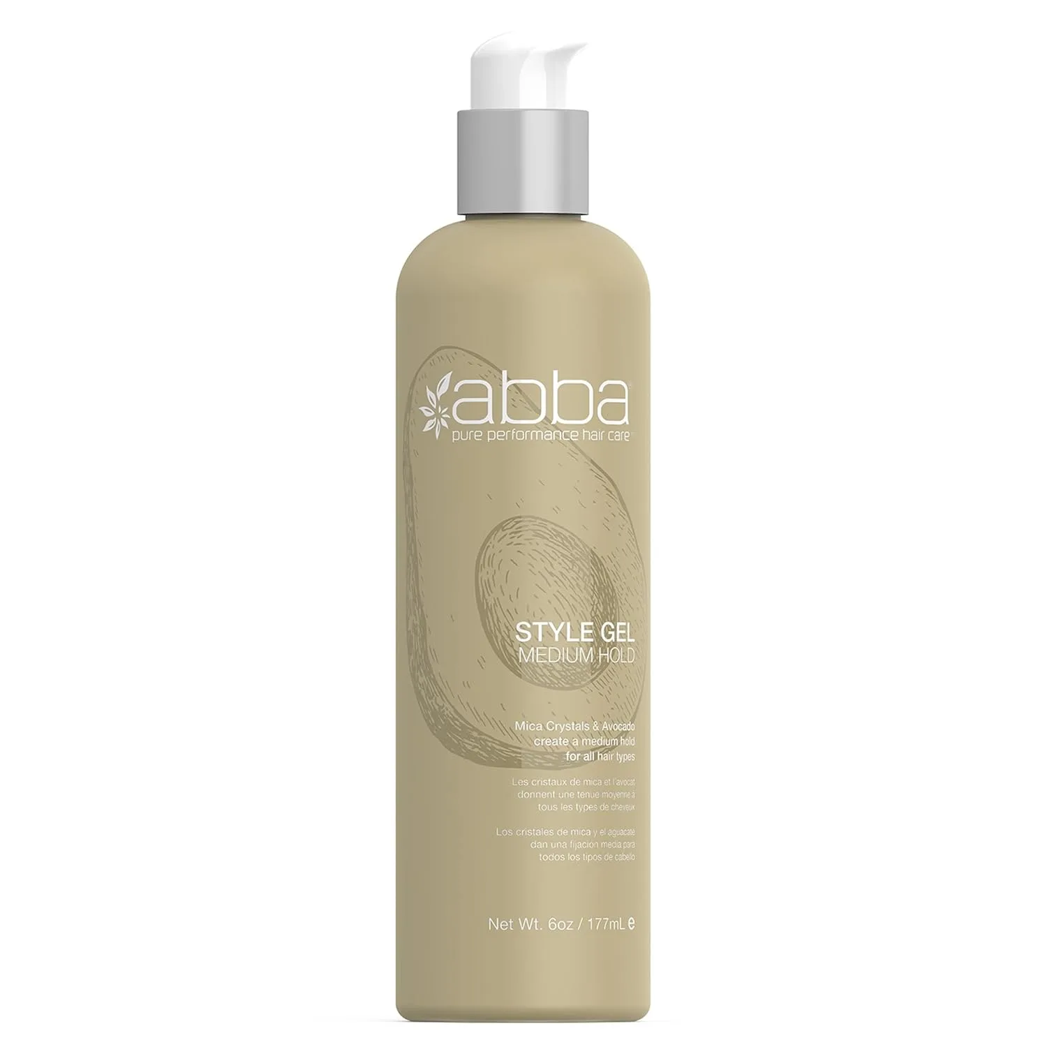 ABBA - Pure Style Gel Средняя фиксация - Кристаллы слюды и авокадо, 170 мл