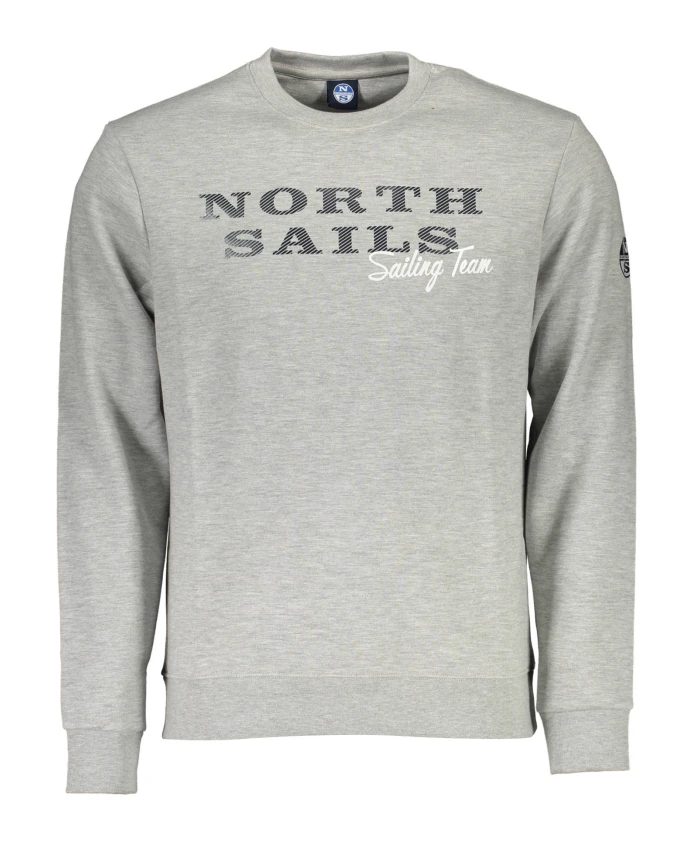 

Серая толстовка с длинными рукавами и принтом North Sails, серый