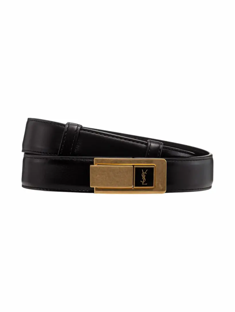 

Кожаный ремень Charniere Saint Laurent, черный