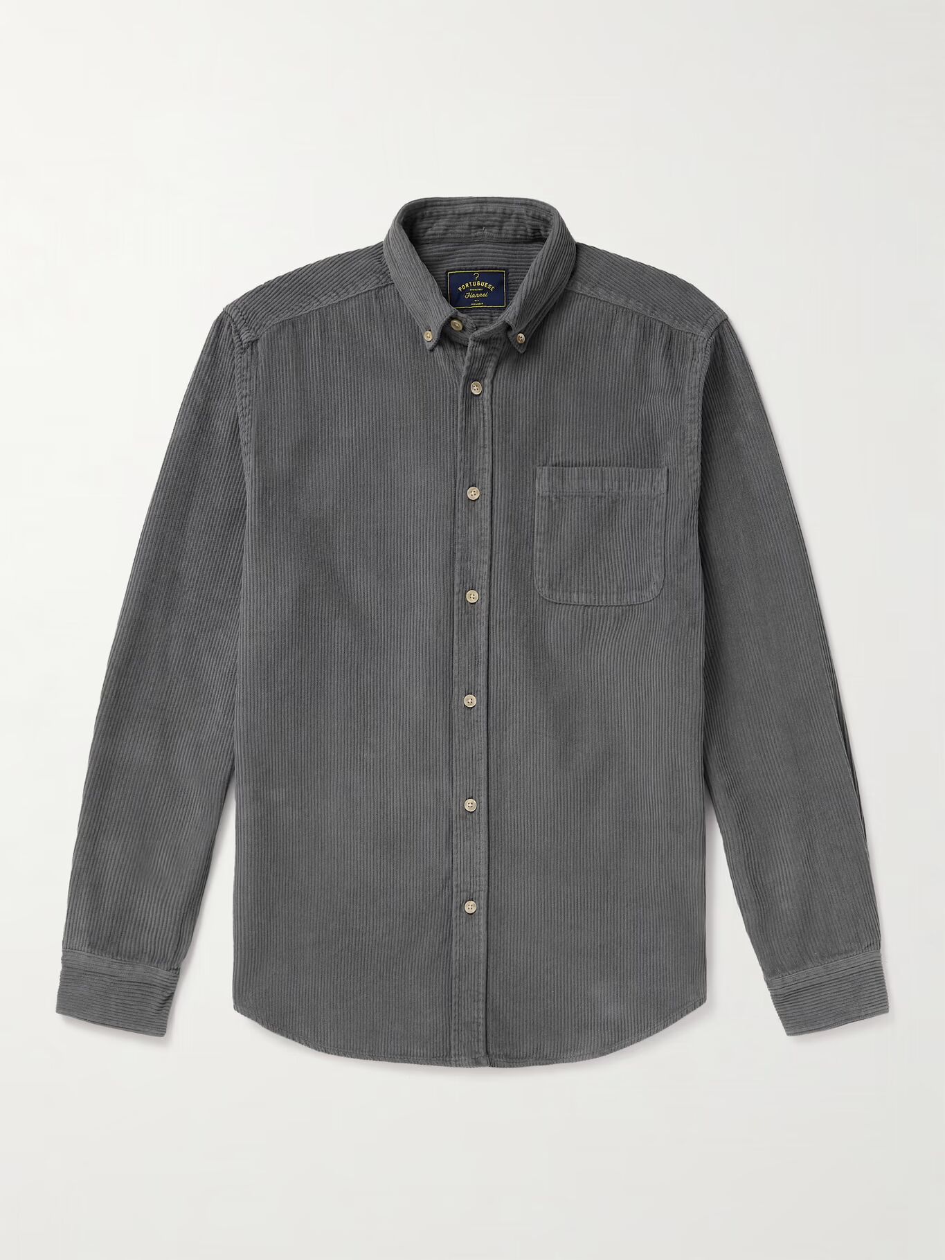 

Рубашка Lobo из хлопка и вельвета с воротником на пуговицах PORTUGUESE FLANNEL, серый