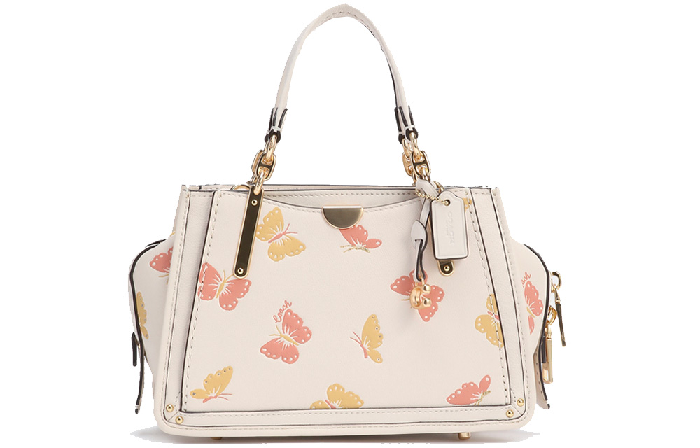 

COACH Кожаная сумка мечтатель, сумка через плечо, маленькая кроссбоди для женщин, белый и розовый цвет сакуры