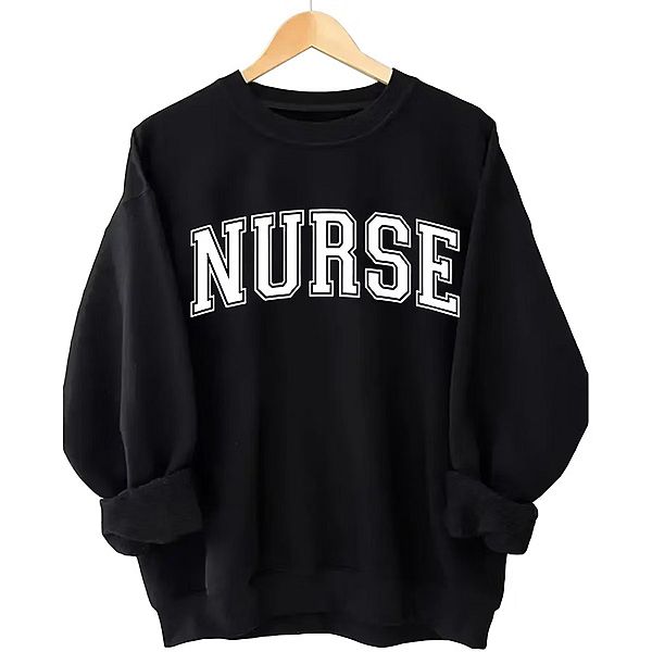 

Свитшот Plus size с принтом "Nurse" и круглым вырезом Seoria, Black, Черный, Свитшот Plus size с принтом "Nurse" и круглым вырезом Seoria, Black