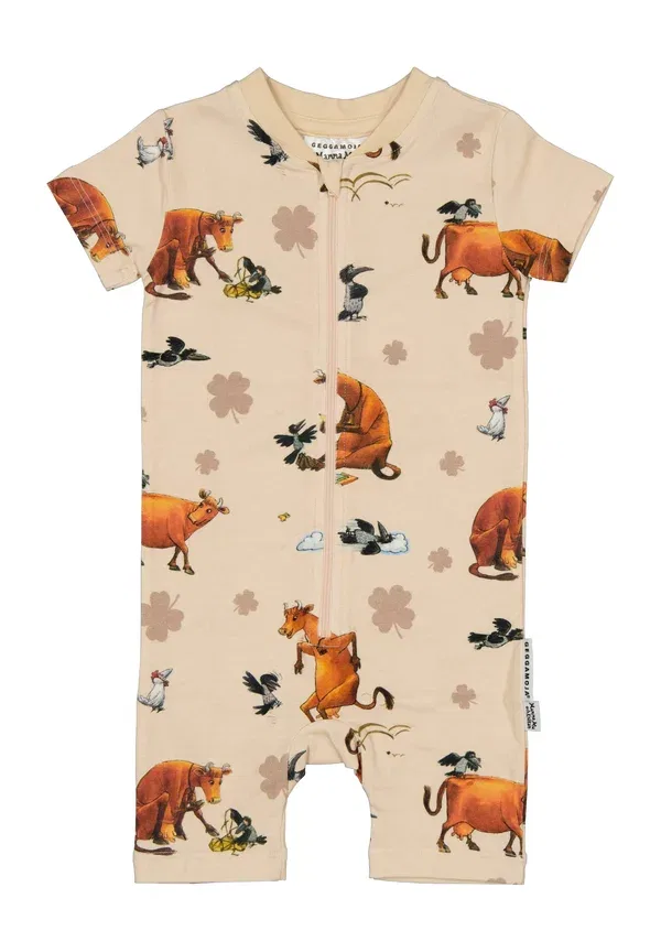 Комбинезон для сна Mamma mu summer sleep suit Geggamoja, бежевый клевер