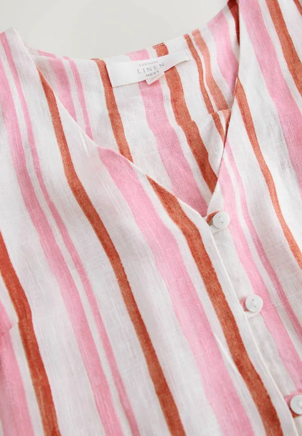 Платье-Рубашка Next, Pink Orange Washed Stripe — фото 2