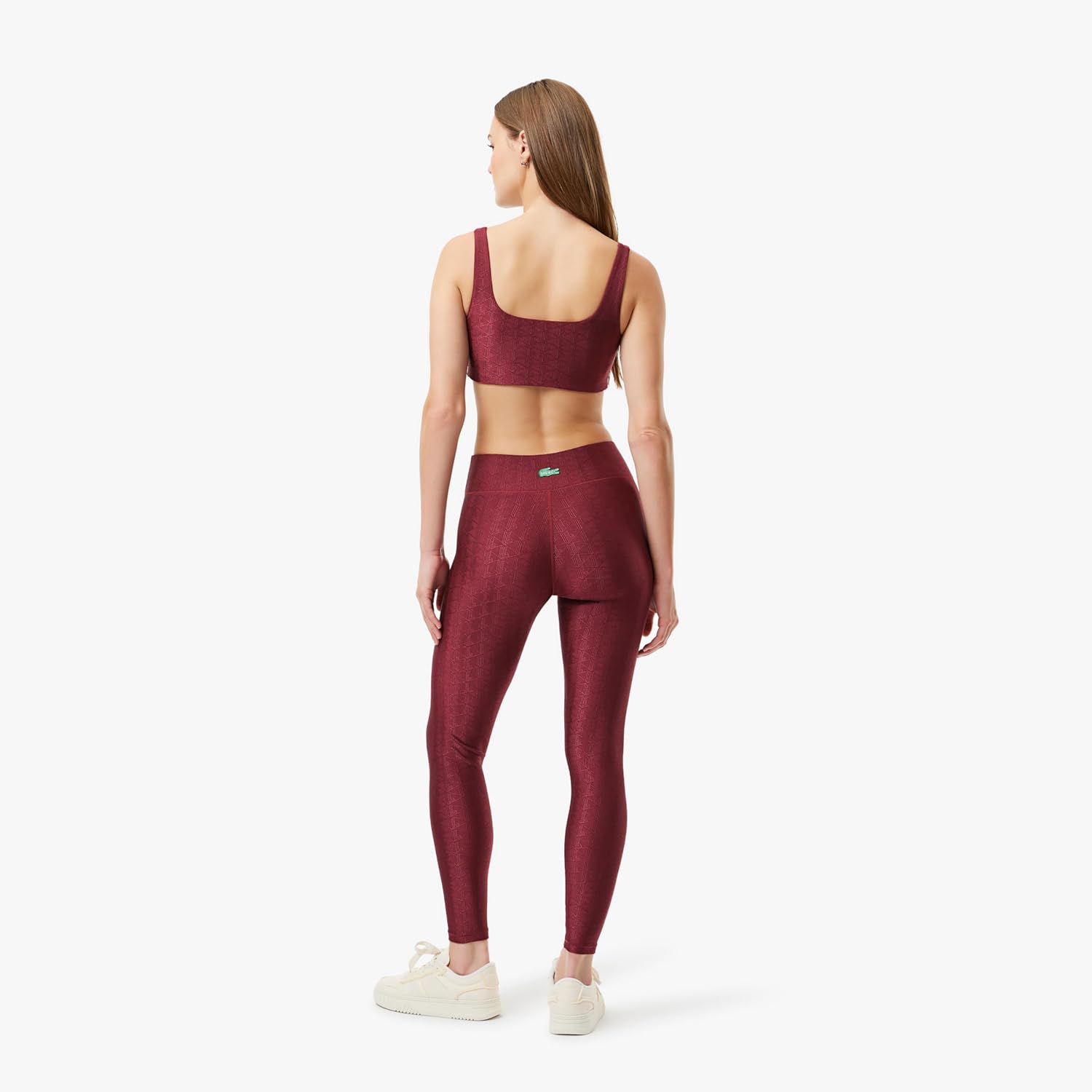 Леггинсы Lacoste x Bandier Bordeaux с монограммным принтом — фото 3