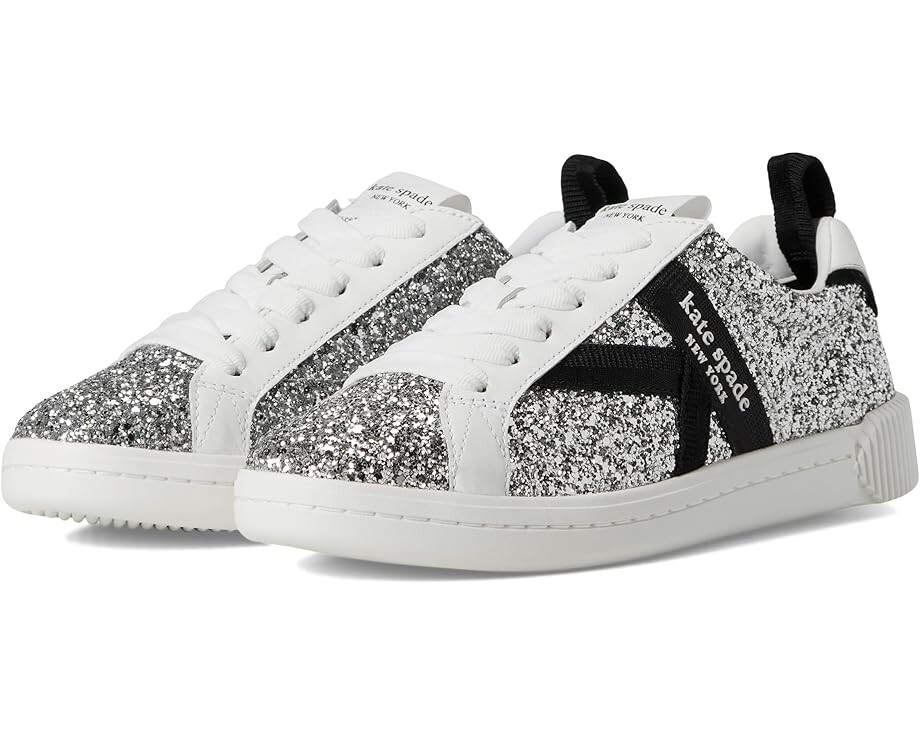 

Кроссовки Kate Spade New York Signature Lace Up Sneakers, цвет Silver Multi