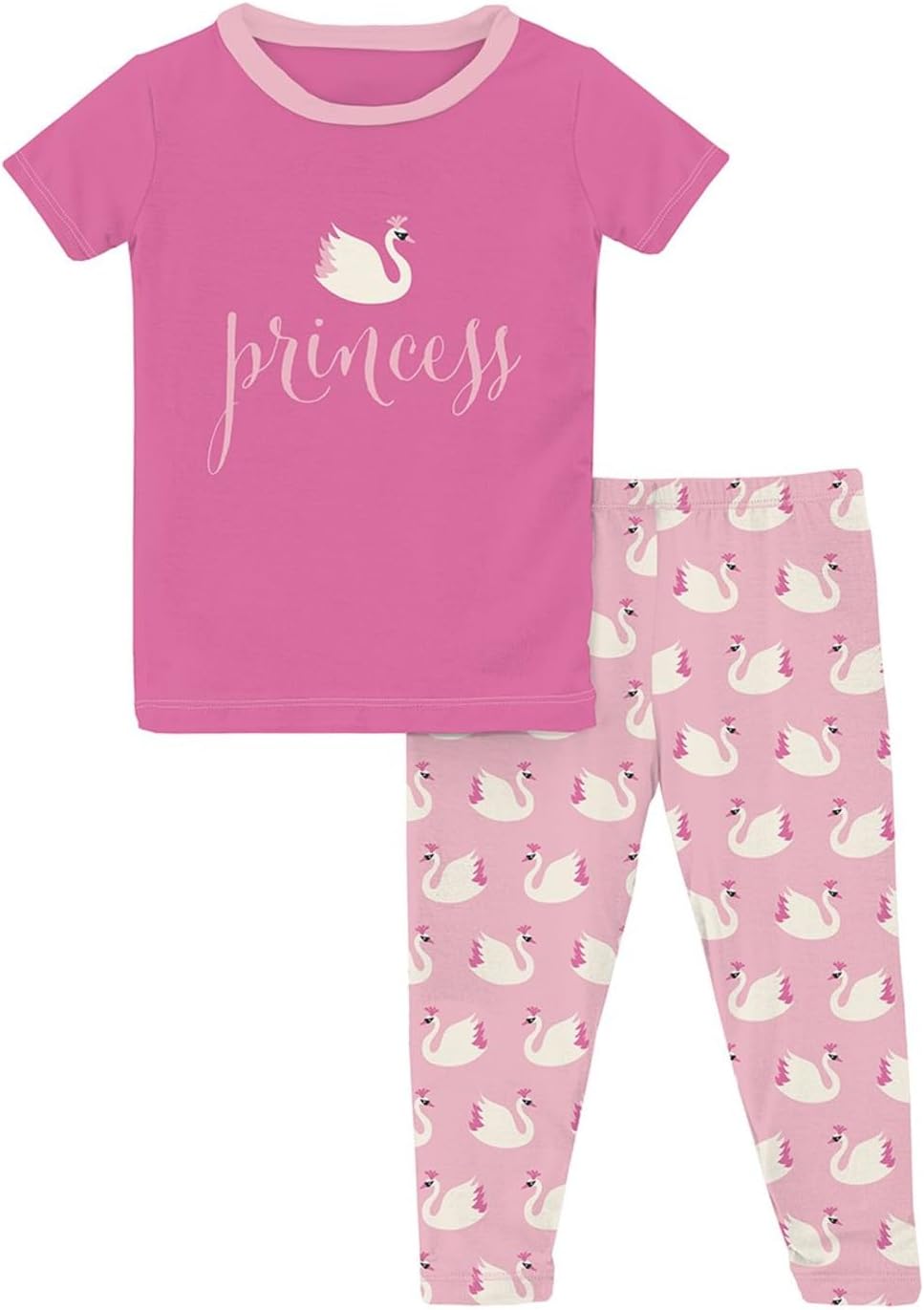 

Пижамный комплект Kickee Pants Short Sleeve Graphic Tee Pajama Set, цвет Cake Pop Swan Princess