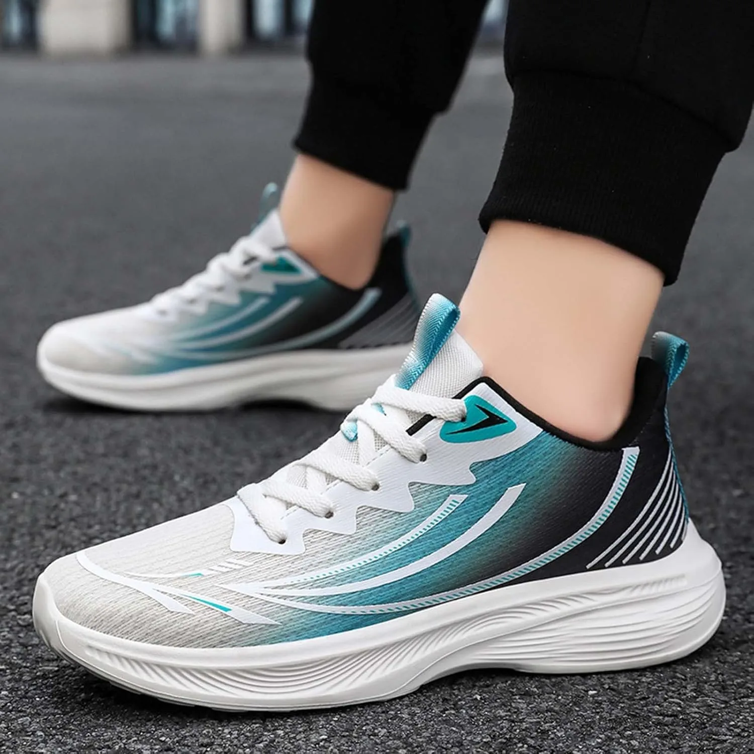 Летние кроссовки Herren - Schuhe fur Herren Sport - Herrenschuhe Sneakers Mode Atmungsaktive Mesh-Schuhe Bequeme Trendschuhe Laufschuhe mit weicher Unterseite Generic, белый — фото 3