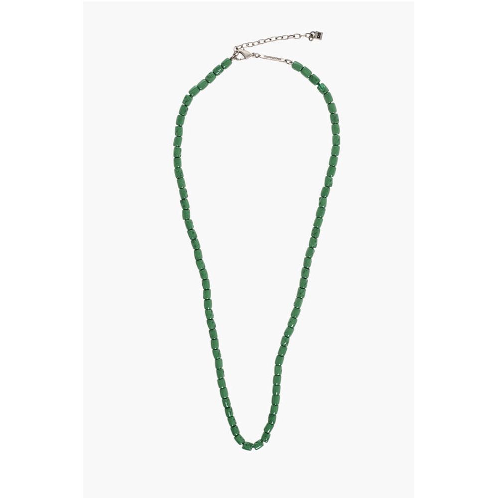 

Металлическое ожерелье со смоляными деталями Dsquared2, зеленый